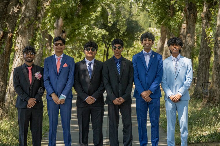 Wide formal group prom portrait