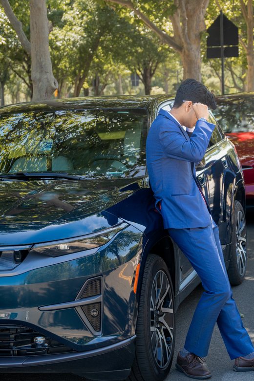 Vertical editorial car prom portrait